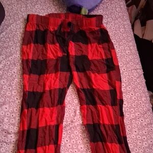Old Navy Red and Black Plaid Pajama Bottoms